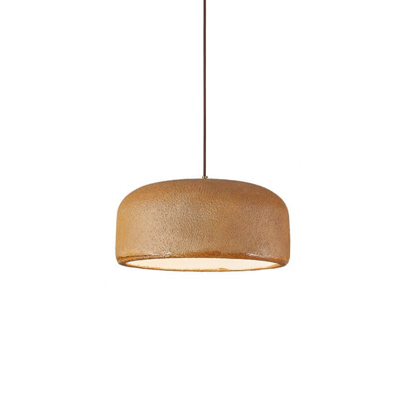 Japanese Minimalist Matte Texture Resin Dome 1-light Pendant Light BulbSquare