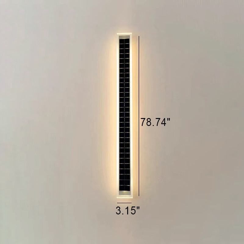 Minimalist Outdoor Solar Rectangular Strip Waterproof Patio LED Wall Sconce Lamp Lumendat