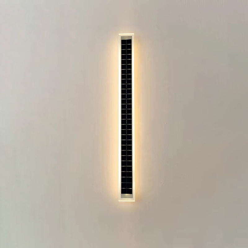 Minimalist Outdoor Solar Rectangular Strip Waterproof Patio LED Wall Sconce Lamp Lumendat