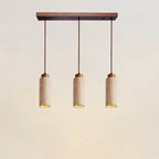 Japanese Wabi-sabi Solid Wood Stone 1/2/3-light Island Light Chandelier BulbSquare