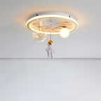 Lumendat Children Creative Cartoon Astronaut Moon Acrylic LED Kids Flush Mount Ceiling Light Lumendat