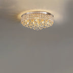 Modern Luxury Round Iron Crystal Beads 6/9-Light Flush Mount Ceiling Light For Living Room Lumendat