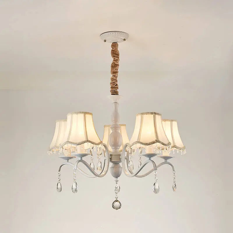 Modern Creative Cone Iron Crystal Fabric 5/6/8 Light Chandelier Lumendat