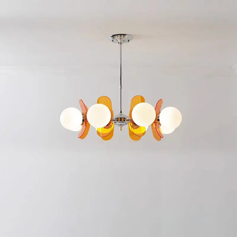 Modern Mid-century Acrylic Magic Bean Glass Shade 3/5/6/8-light Chandelier for Living Room BulbSquare