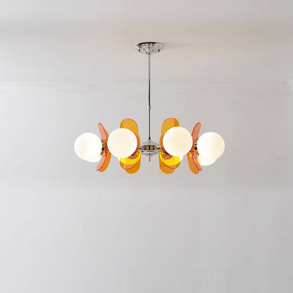 Modern Mid-century Acrylic Magic Bean Glass Shade 3/5/6/8-light Chandelier for Living Room