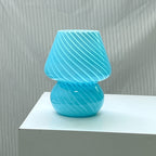 Modern Minimalist Striped Mushroom Glass 1-Light Table Lamp Lumendat