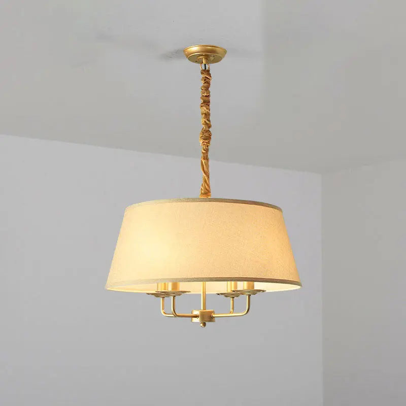 European Vintage Classic Iron Cloth 4-light Pendant Light Lumendat