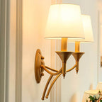 European Light Luxury Iron Fabric 1/2-Light Mushroom Wall Sconce Lamp