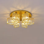 Modern Luxury Diamond Shaped Iron Crystal 3/4/5/6 Light Semi-Flush Mount Ceiling Light Lumendat