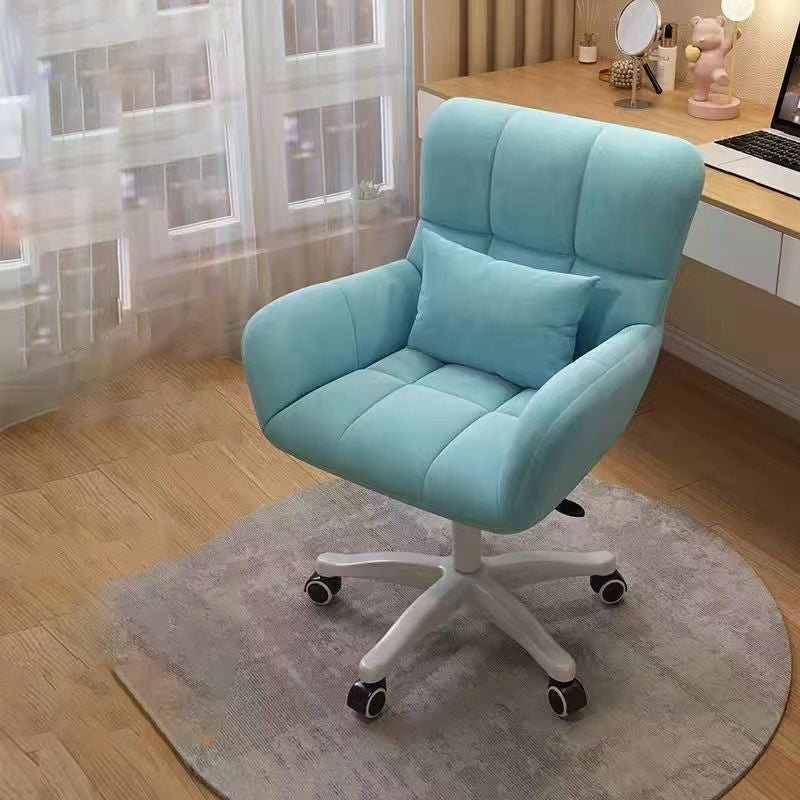 Modern Minimalist Square Back Velvet Cotton Nylon Desk Chair Backrest Armrest For Home Office DFM-F