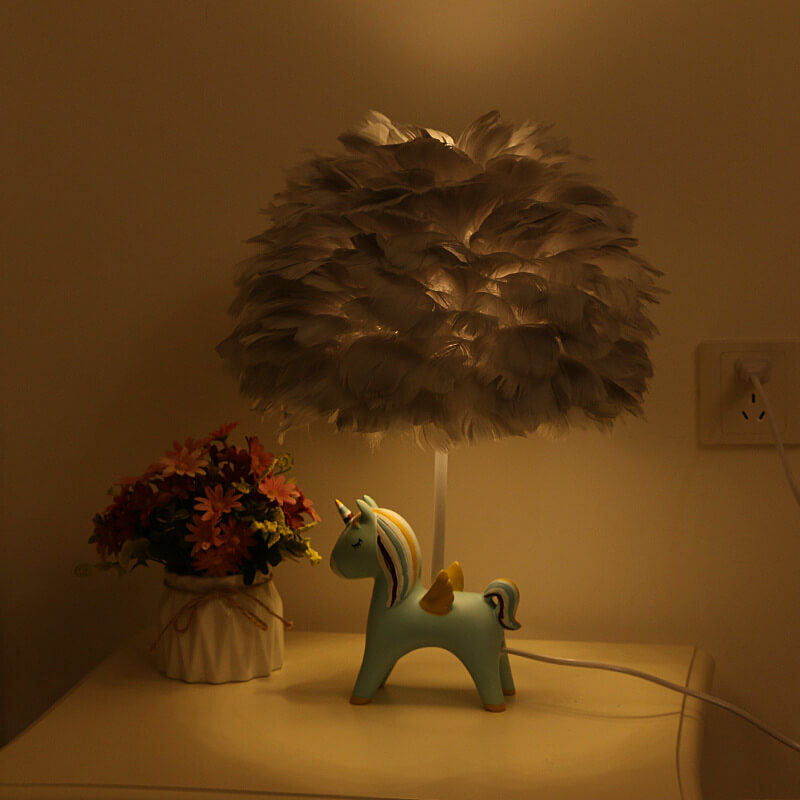 Lumendat Modern Creative Unicorn Feather Children 1-Light Table Lamp Lumendat