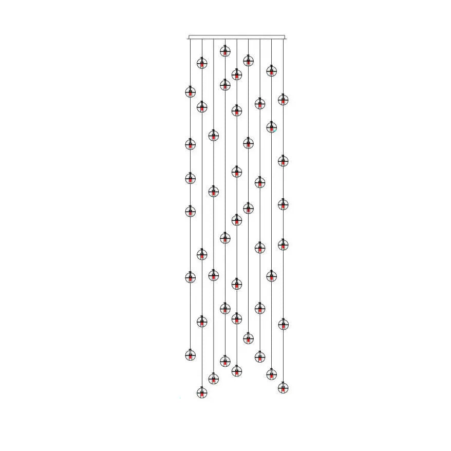Modern Luxury Staircase Crystal Orb Ball Shade LED Loft Chandelier Lumendat