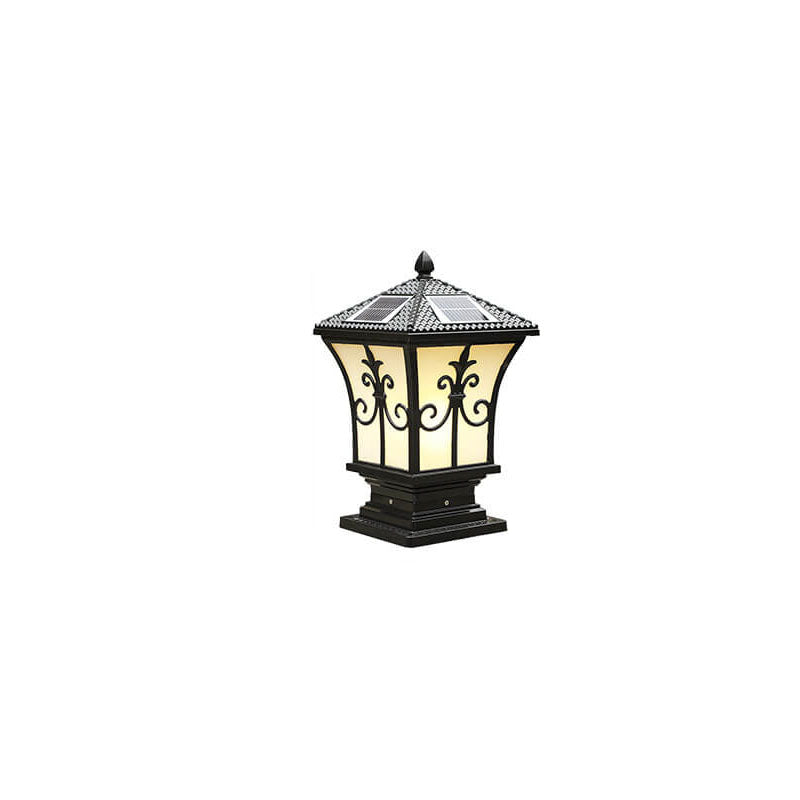 Modern Vintage Waterproof Patio Solar Outdoor Column Head Light Lumendat