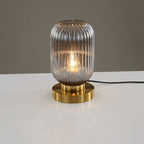 Nordic Striped Glass Oval Design 1-Light Table Lamp Lumendat