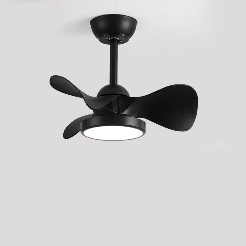 Contemporary Retro Round Acrylic ABS LED Downrods Ceiling Fan Light For Bedroom Lumendat