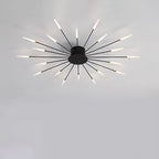 Modern Minimalist Round Radiant Iron Acrylic LED Semi-flush Mount Ceiling Light for Living Room