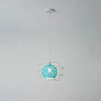 Modern Minimalist Weaving Hemp Ball Iron Drum 1-light Pendant Light for Living Room BulbSquare
