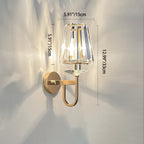 Modern Luxury Metal Iron Stainless Steel Crystal Ball Cylinder 1-Light Wall Sconce Lamp For Bedside Lumendat