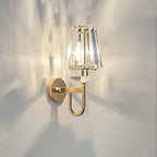 Modern Luxury Metal Iron Stainless Steel Crystal Ball Cylinder 1-Light Wall Sconce Lamp For Bedside Lumendat