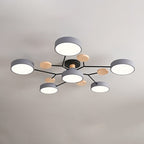 Contemporary Scandinavian Round Molecule Branch Design LED Semi-Flush Mount Ceiling Light For Living Room Lumendat