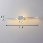Modern Minimalist Long Strip Oval Base Vanity Light LED Wall Sconce Lamp