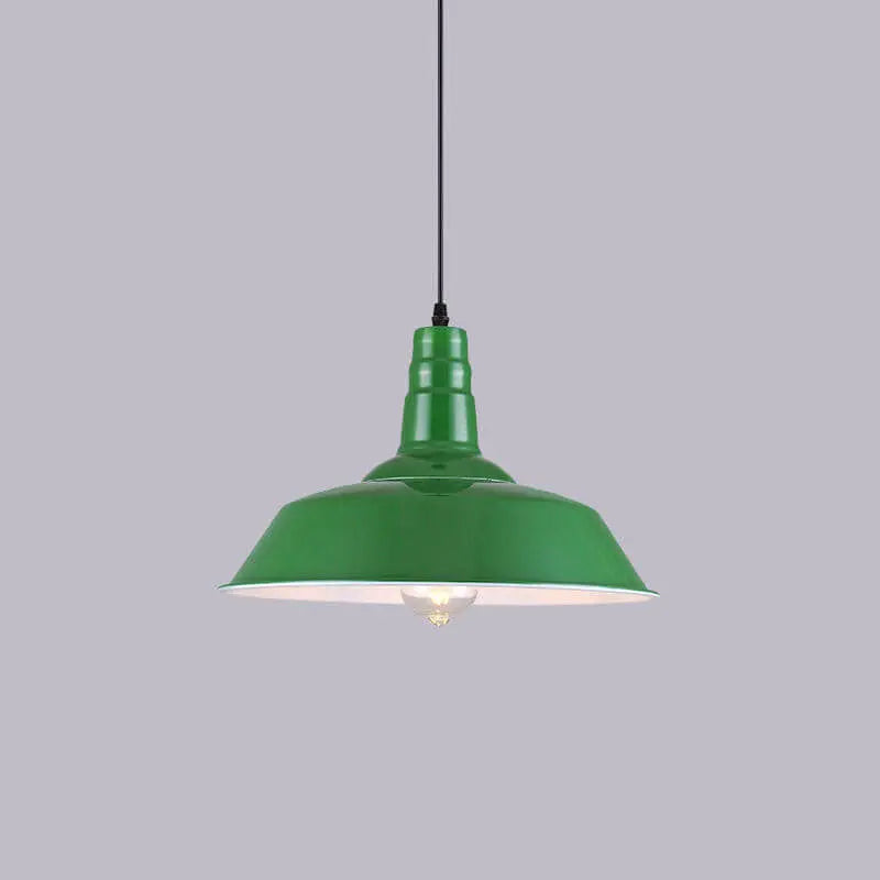 Industrial Vintage Green Iron Dome Cone 1-light Pendant Light Lumendat