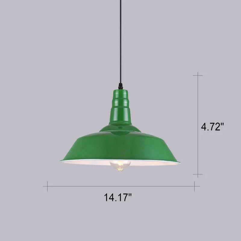 Industrial Vintage Green Iron Dome Cone 1-light Pendant Light Lumendat