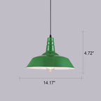 Industrial Vintage Green Iron Dome Cone 1-light Pendant Light Lumendat