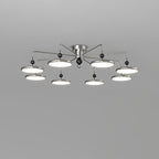 Contemporary Scandinavian Iron Frame Acrylic Flying Saucer LED Semi-Flush Mount Ceiling Light For Living Room
