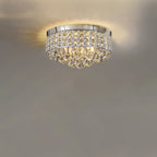 Modern Luxury Round Iron Crystal Beads 6/9-Light Flush Mount Ceiling Light For Living Room Lumendat