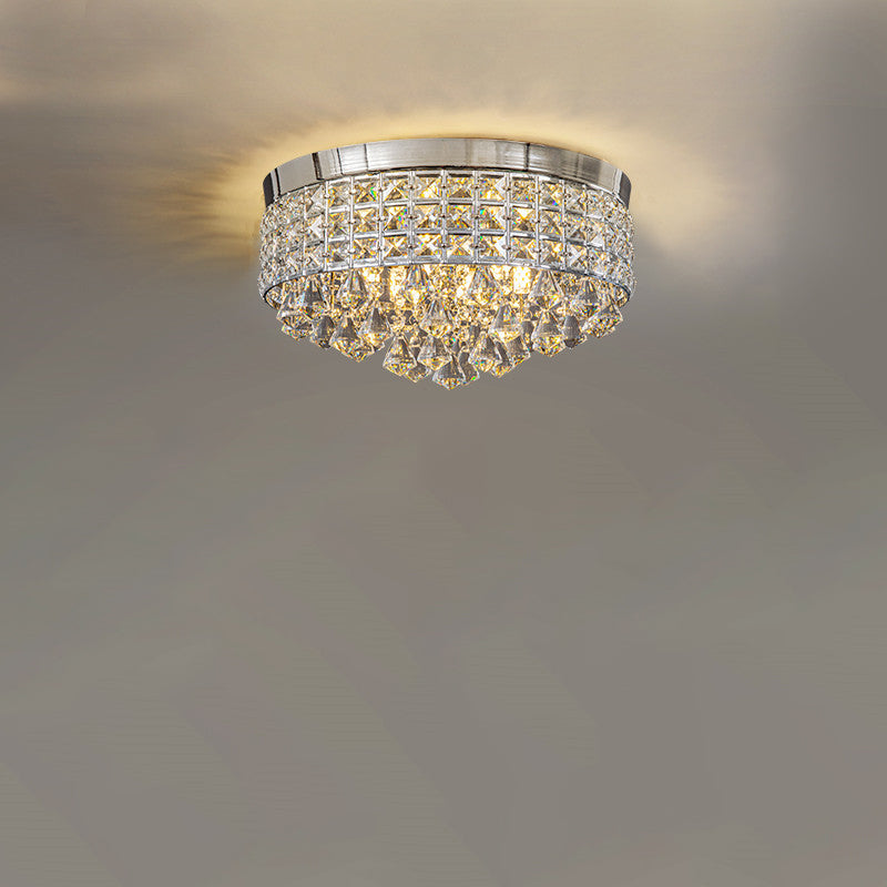 Modern Luxury Round Iron Crystal Beads 6/9-Light Flush Mount Ceiling Light For Living Room Lumendat