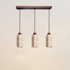 Japanese Wabi-sabi Solid Wood Stone 1/2/3-light Island Light Chandelier BulbSquare