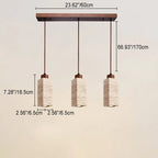 Japanese Wabi-sabi Solid Wood Stone 1/2/3-light Island Light Chandelier BulbSquare