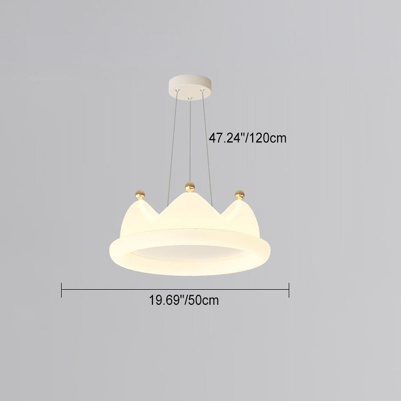 Lumendat Contemporary Creative Kids Crown Iron PE LED Pendant Light For Bedroom Lumendat