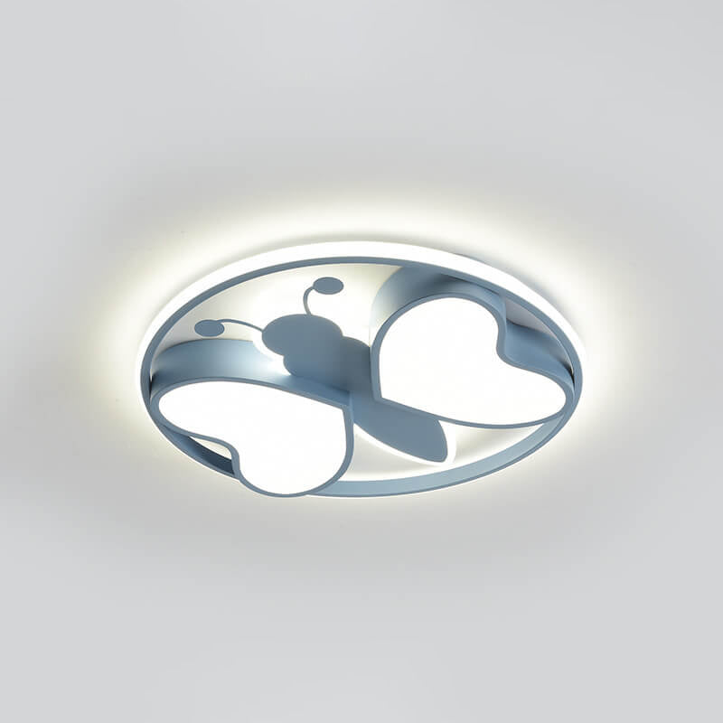 Lumendat Creative Cartoon Butterfly Round LED Flush Mount Ceiling Light Lumendat