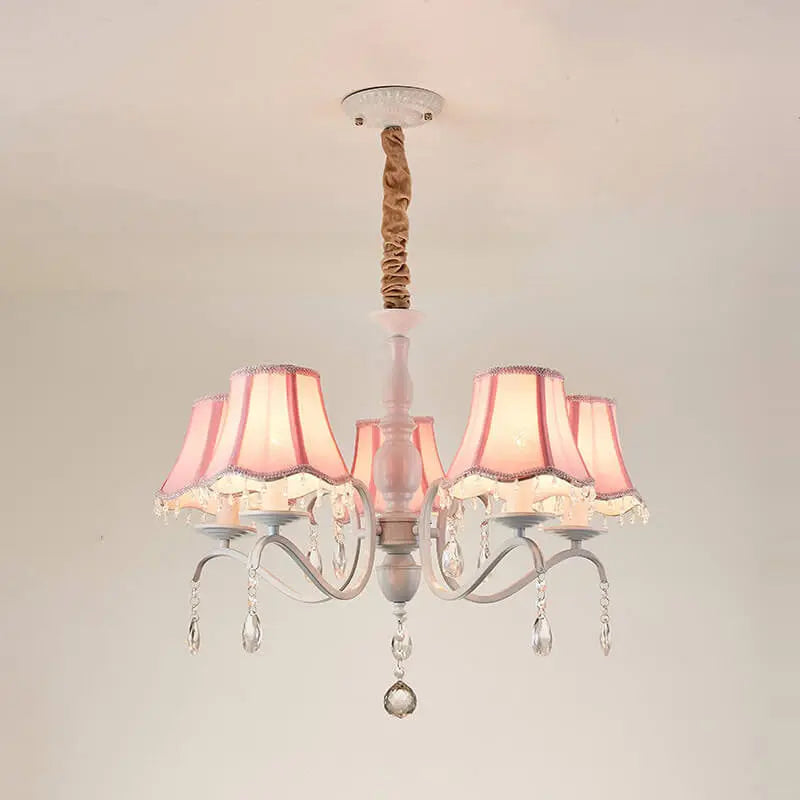Modern Creative Cone Iron Crystal Fabric 5/6/8 Light Chandelier Lumendat