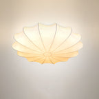 Nordic Minimalist White Beige Round Faux Silk 1/3/5-Light Flush Mount Light Lumendat