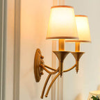 European Light Luxury Iron Fabric 1/2-Light Mushroom Wall Sconce Lamp