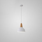 Nordic Minimalist Macaron Solid Color Aluminum Wood 1-light Pendant Light BulbSquare