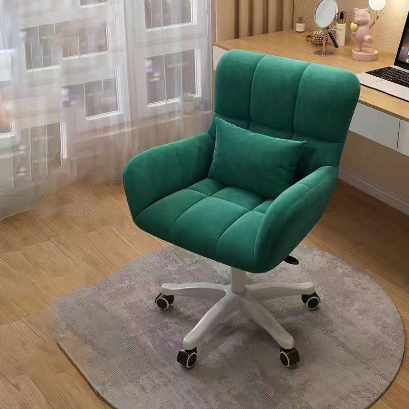 Modern Minimalist Square Back Velvet Cotton Nylon Desk Chair Backrest Armrest For Home Office DFM-F