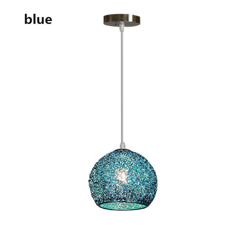 Contemporary Creative Aluminum Macaron Round 1-light Pendant Light for Living Room BulbSquare