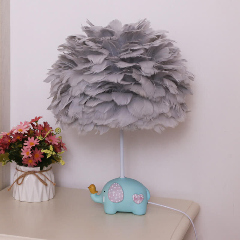 Lumendat Modern Creative Unicorn Feather Children 1-Light Table Lamp Lumendat