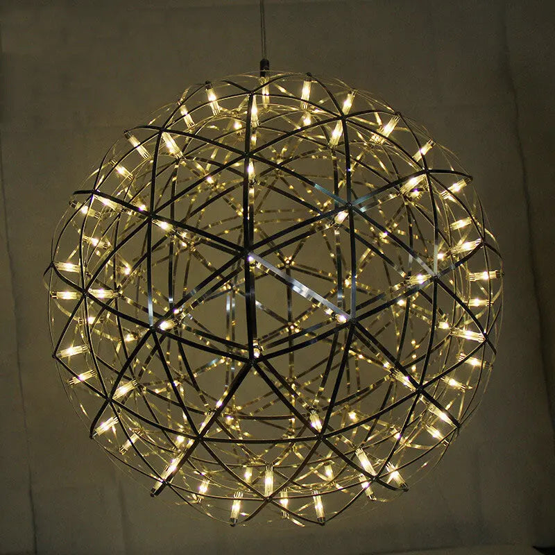 Contemporary Creative Globe Iron 12 Light LED Firework Pendant Light for Living Room Lumendat
