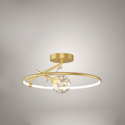 Modern Art Deco Iron Geometrical Ring Star LED Pendant Light for Living Room