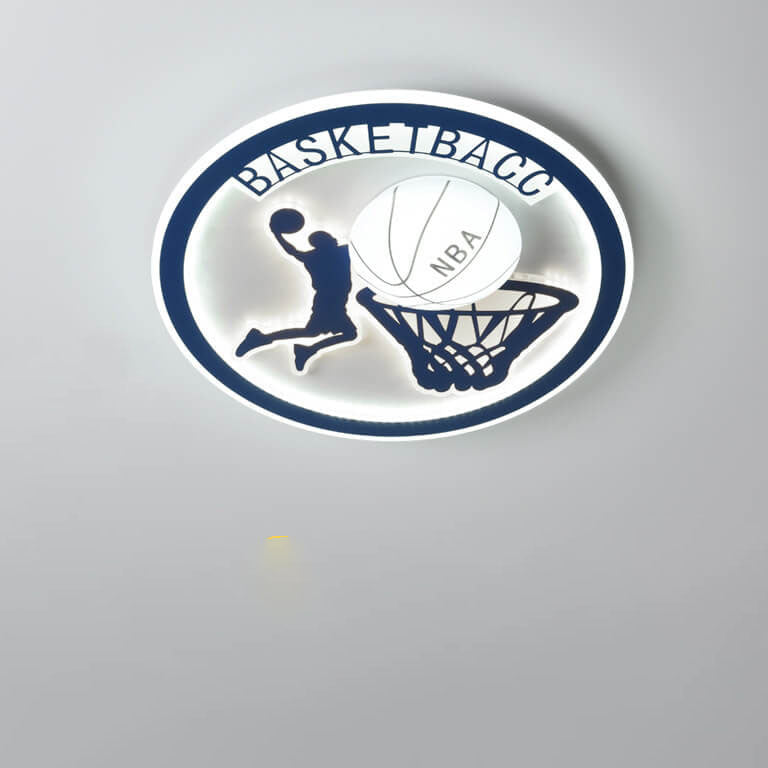 Lumendat Creative Simplicity NBA Basketball Acrylic LED Kids Flush Mount Ceiling Light Lumendat