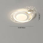 Contemporary Scandinavian Starry Night Sky Projection Acrylic Round Shade LED Flush Mount Ceiling Light For Living Room