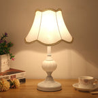 Nordic Vintage Floral Glass Fabric 1-Light Table Lamp Lumendat