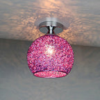 Contemporary Scandinavian Iron Aluminum Weaving Ball 1-light Semi-flush Mount Ceiling Light for Hallway