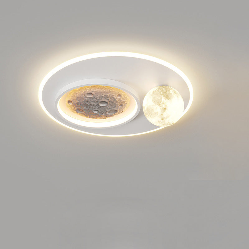 Lumendat Contemporary Creative Resin Moon Astronaut Acrylic Cloud Shape LED Kids Flush Mount Ceiling Light For Living Room Lumendat