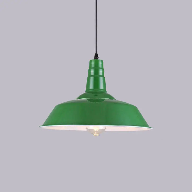 Industrial Vintage Green Iron Dome Cone 1-light Pendant Light Lumendat